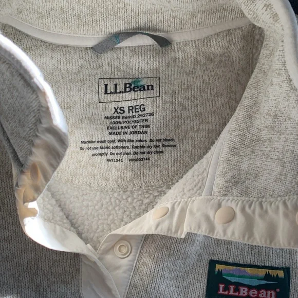 Llbean fleece quarter button top - Picture 2 of 4